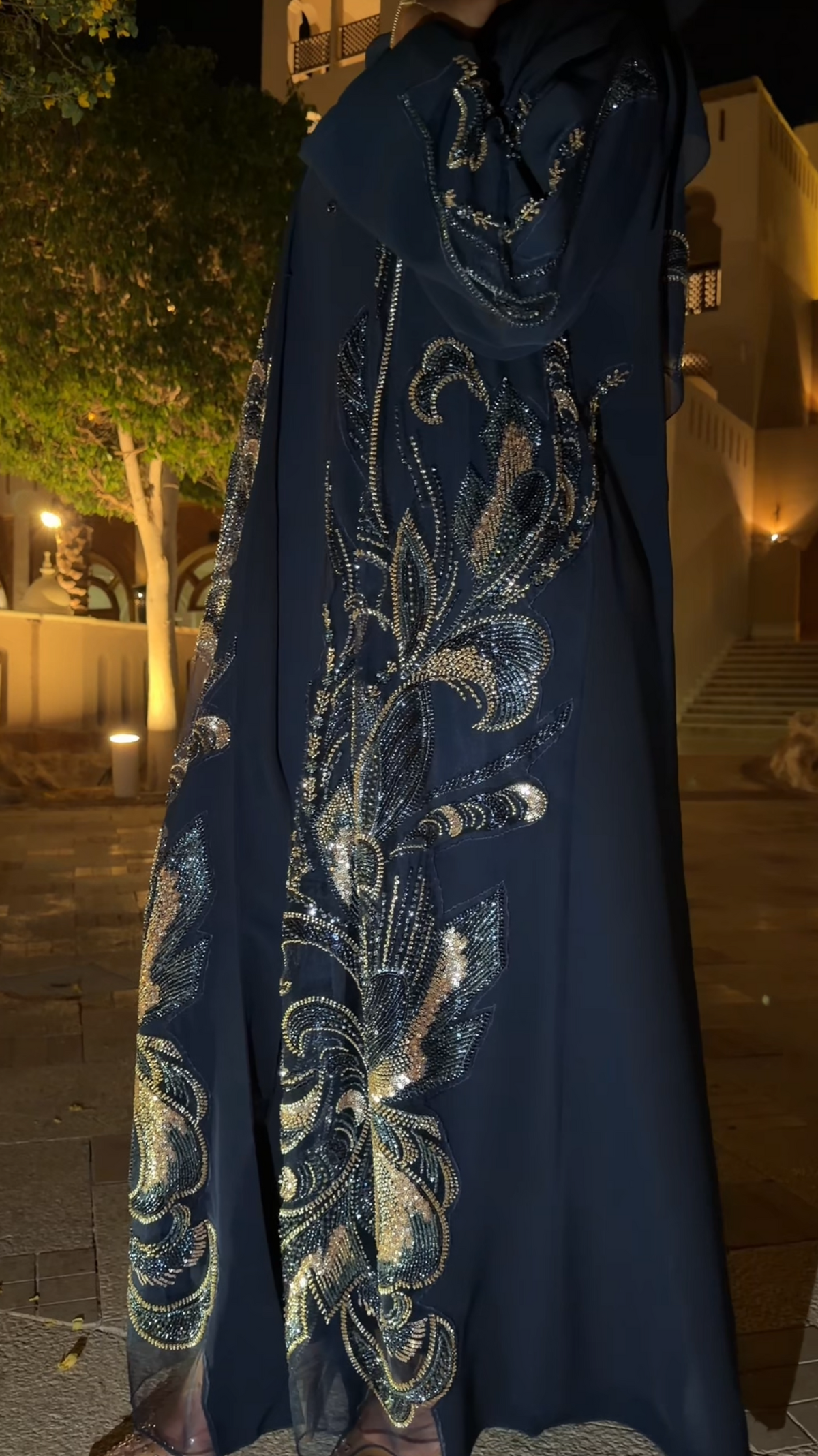 Ryesha abaya navy blue ￼