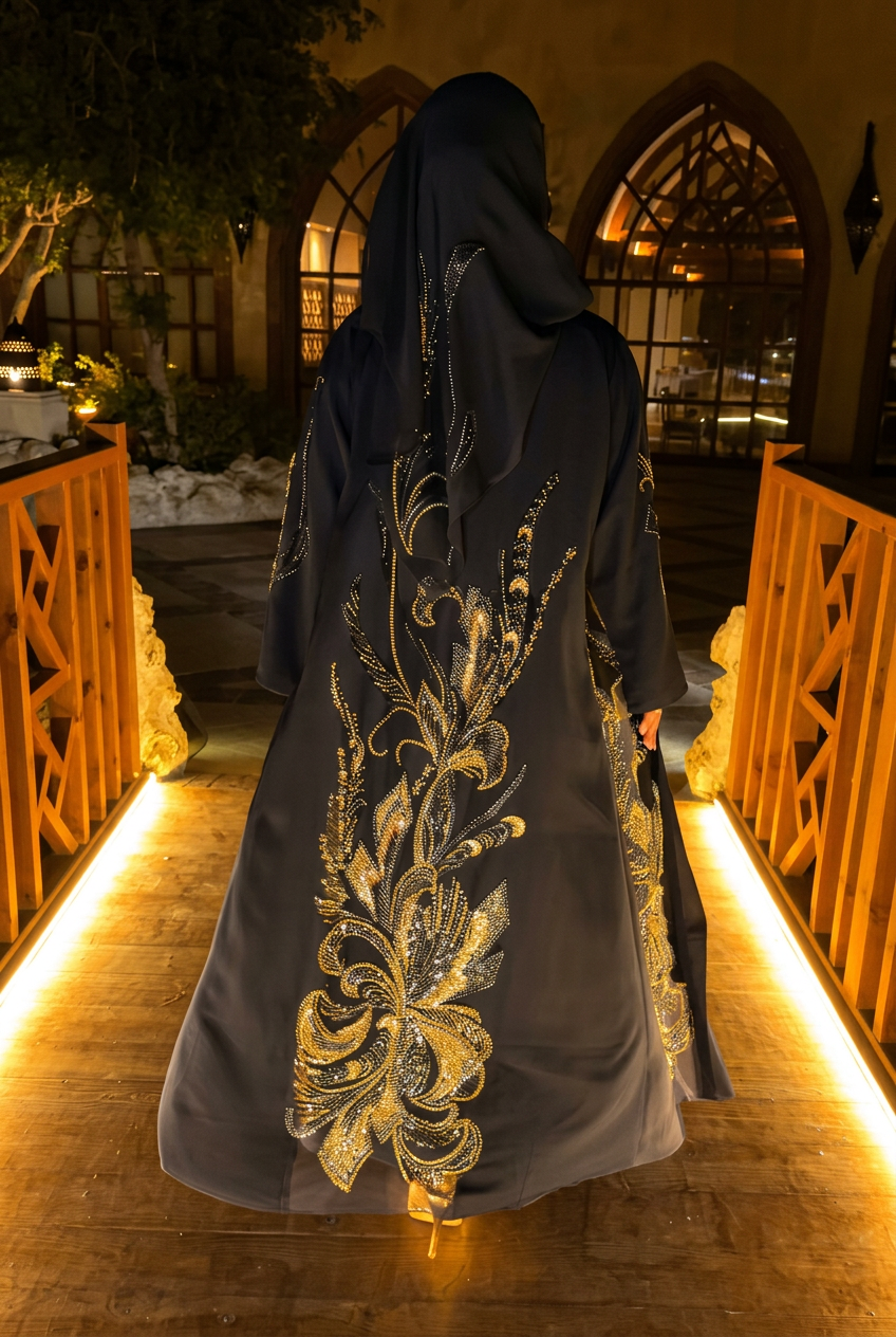 Ryesha abaya navy blue ￼