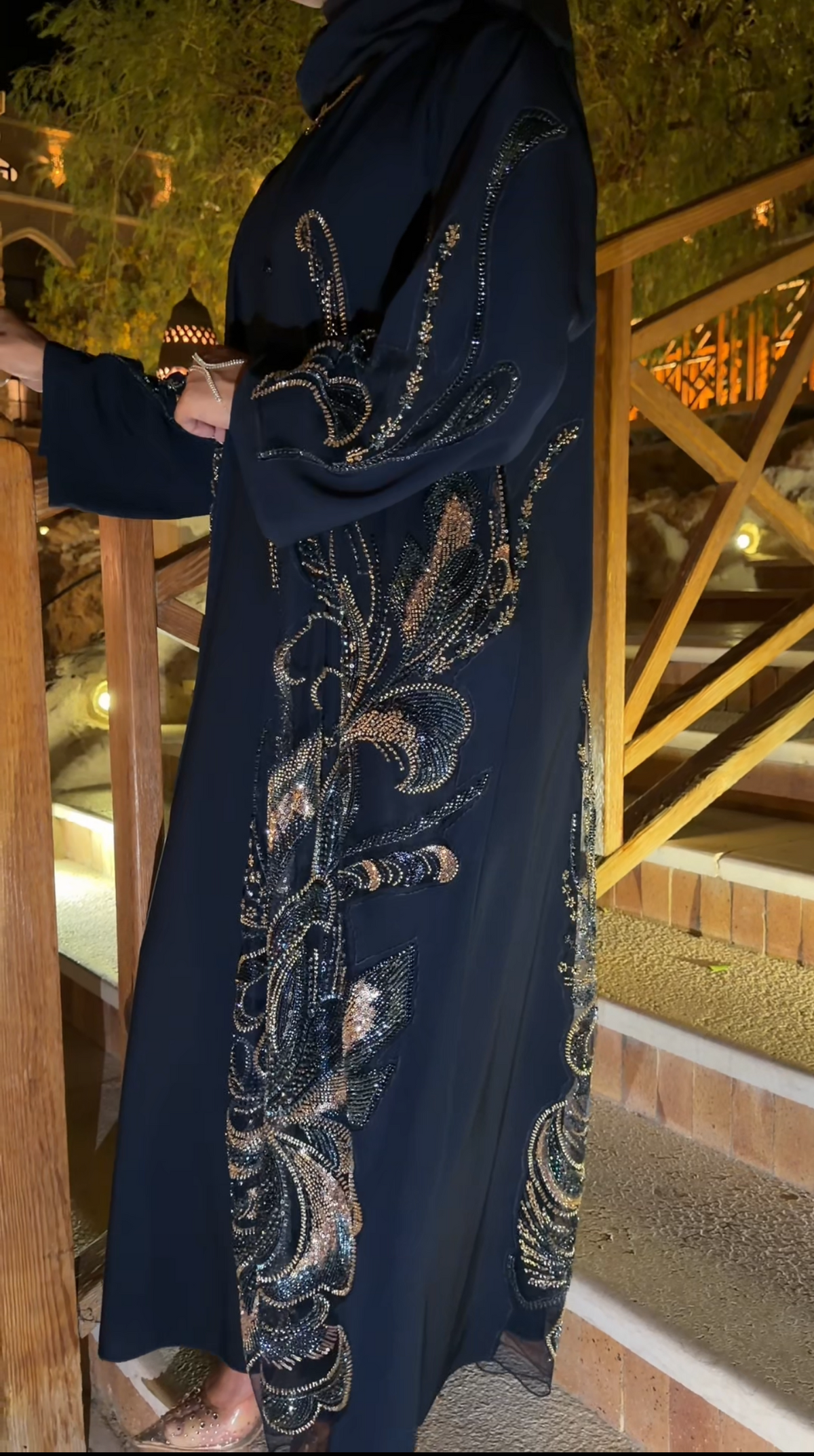 Ryesha abaya navy blue ￼